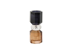 Castiçais Home Esprit Cinzento Âmbar Cristal 5,5 X 5,5 X 14,7 Cm