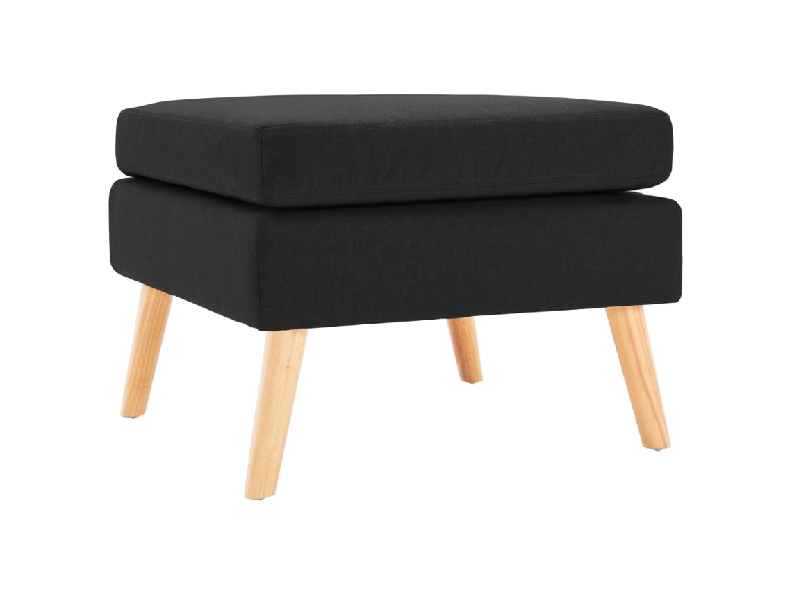 Conjunto 1 Banquinho Vidaxl Preto Tecido (54 X 54 X 43.5 Cm)