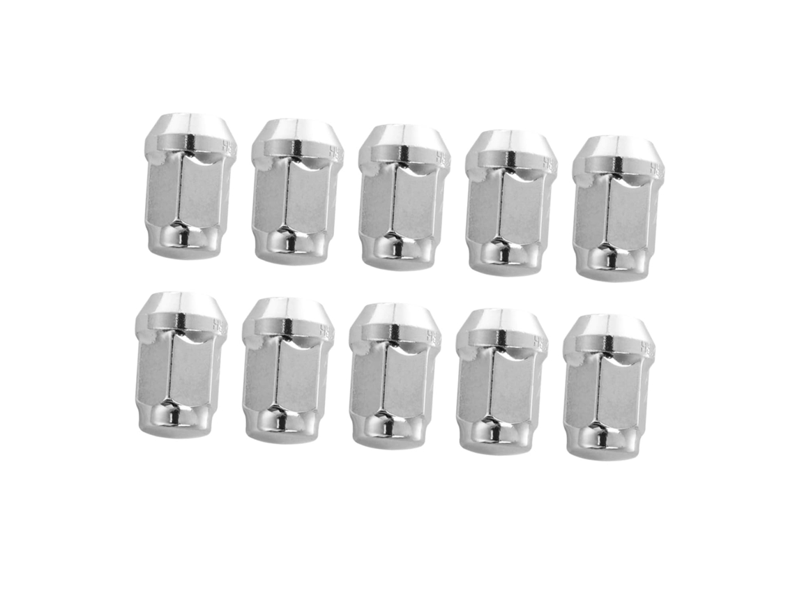 Porcas De Roda 35mm, 20 Peças, Aço, Para Modificação De Rodas Carro, Flangeadas, Acabamento Prateado