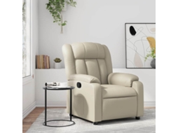 Vidaxl Poltrona Reclinável Couro Artificial Cor Creme