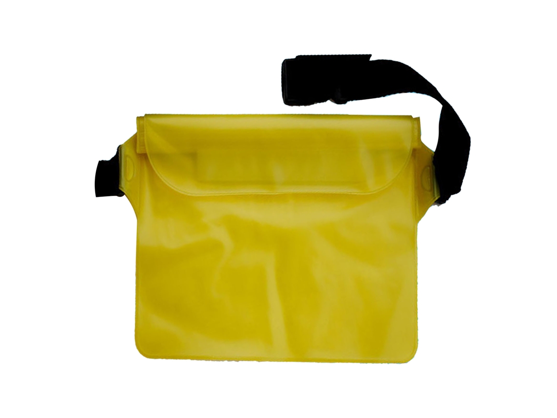 Bolsa Cintura Impermeável Com Alça Ajustável Pvc Touchscreen Para Praia Boating Natação Kayak Amarela