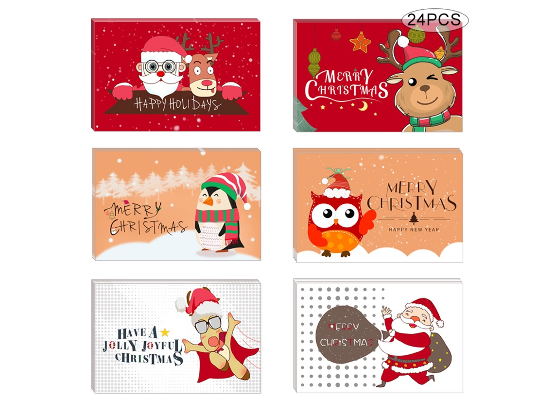 24 Cartões De Natal Ou De Felicitações, Cartões De Felicitações Artesanais Com Espaço Em Branco Aquaforge