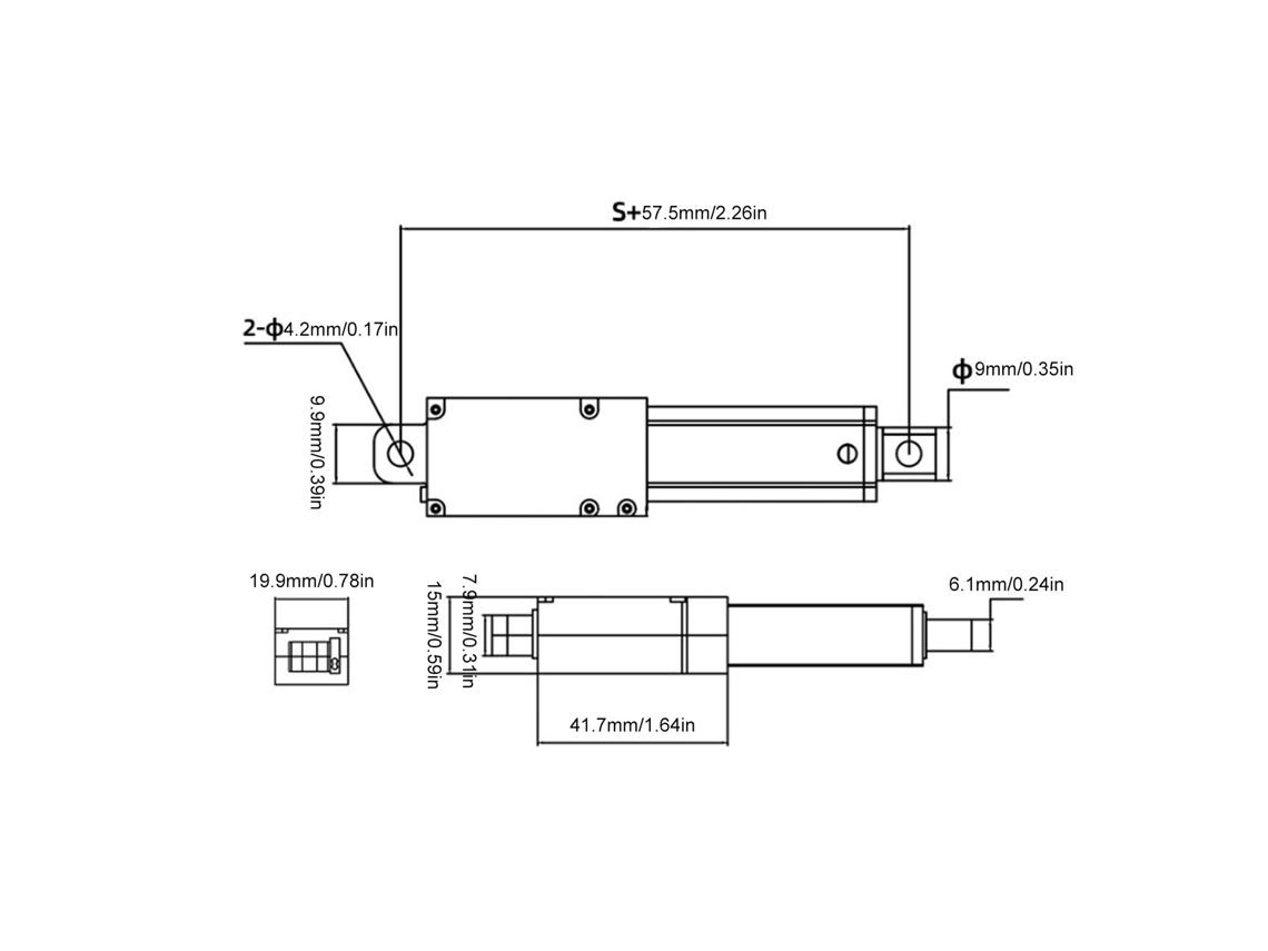 Atuador Linear Micro Elétrico 150n 75mm 12v