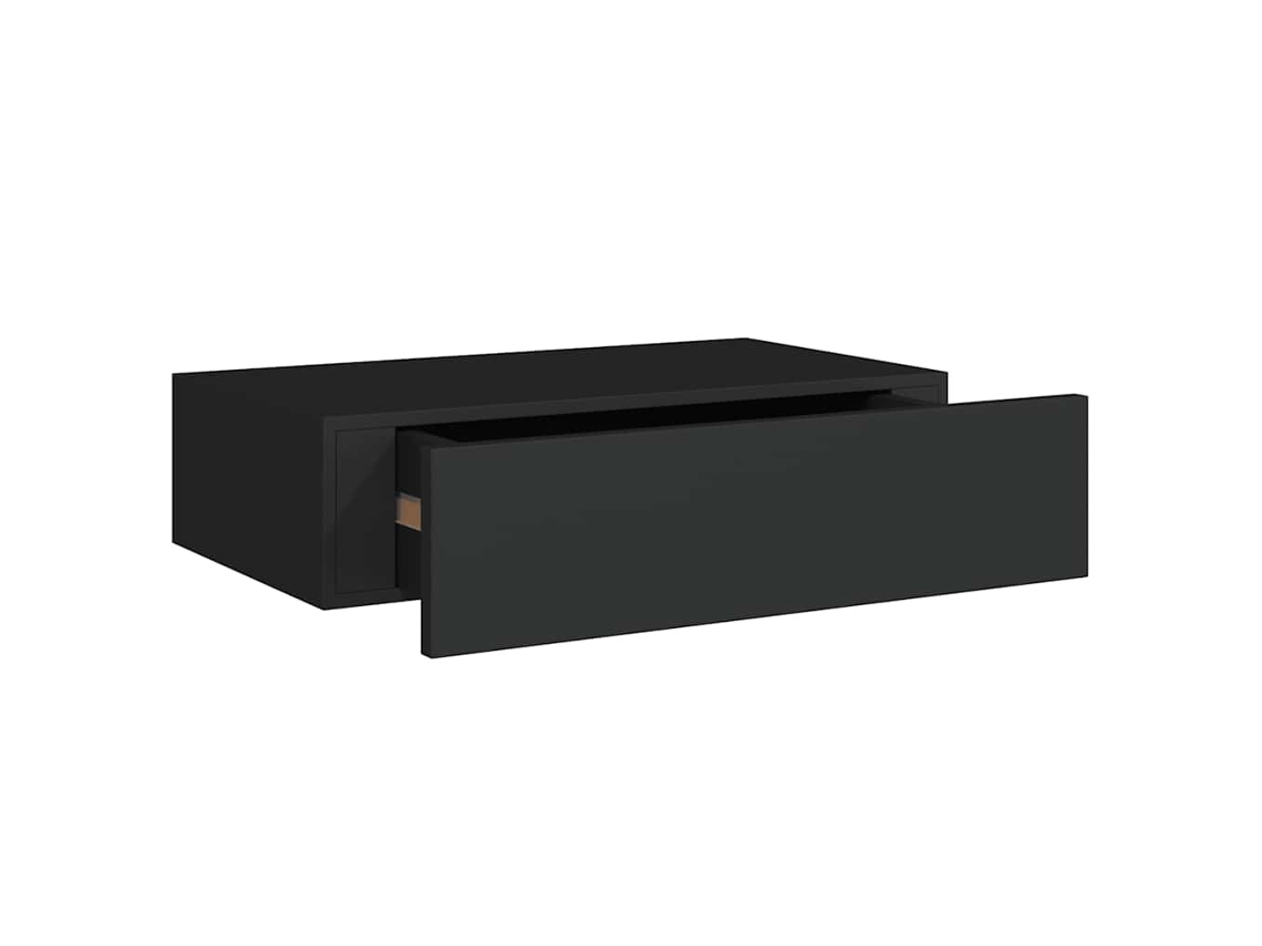 Prateleira de Parede com Gaveta MDF 40x23,5x10 Cm Preto MAISON EXCLUSIVE