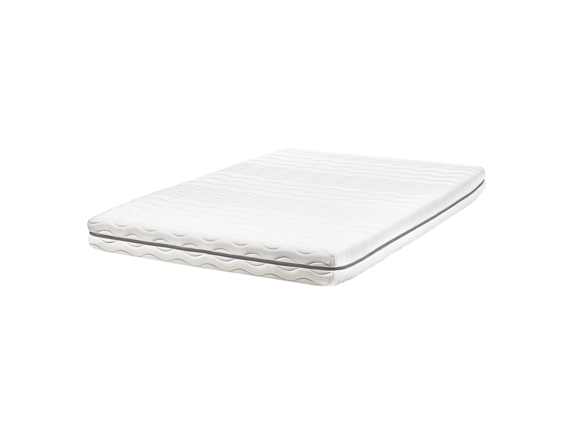 Colchão viscoelástico para cama de casal BELIANI Jolly de Poliéster Branco 140x200x18