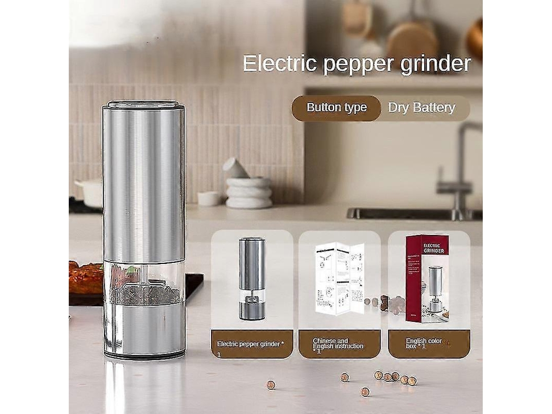 Moedor De Sal E Pimenta Elétrico Por Gravidade, Ajustável E Automático. Nostalgia88