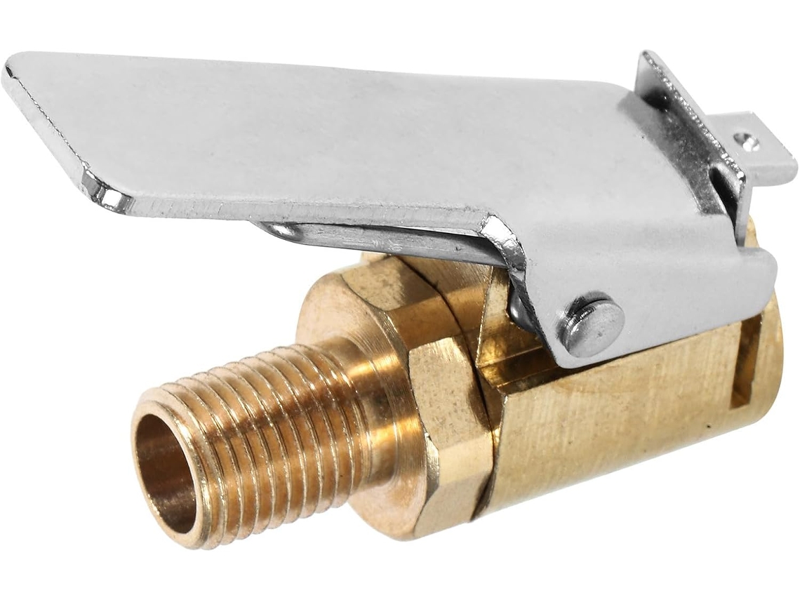 Clipe adaptador para válvula de pneu, conector de cobre, ponta sólida para bomba de ar