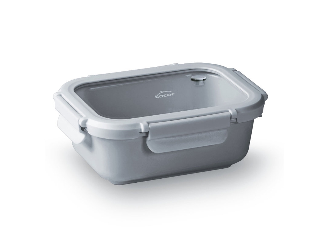 Caixa Alimentos Ceram 900 Ml Cinza Cliplock LACOR