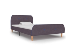 Vidaxl Estrutura De Cama 90x200 Cm Tecido Cinzento-acastanhado