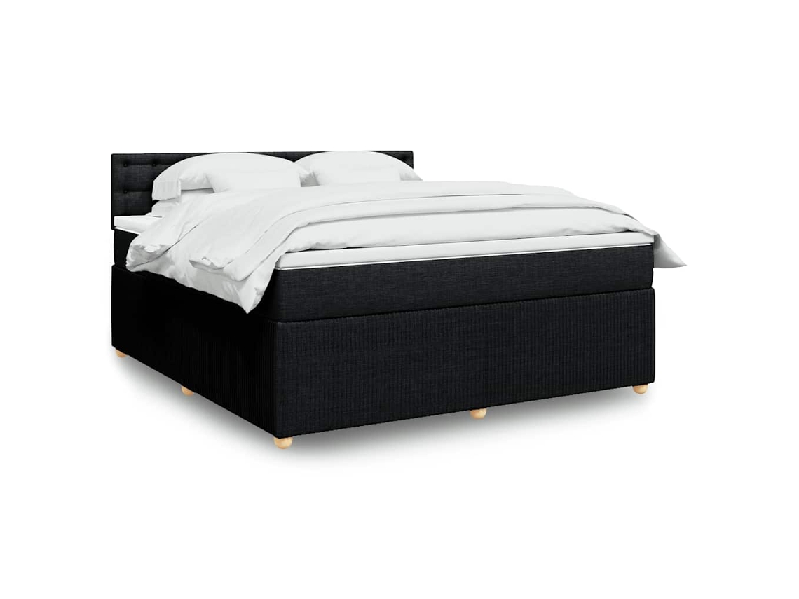 Vidaxl Cama Com Molas/colchão 180x200 Cm Tecido Preto