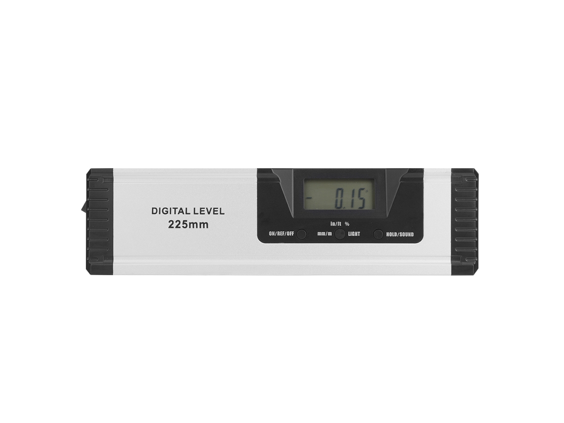 Nível Digital 225mm YURU, Liga de Alumínio, com Régua Magnética e Laser, Alta Precisão S/MARCA