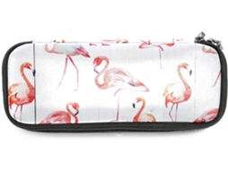 Organizador vertical grande com estampa de flamingo, ideal para canetinhas, mochila escolar e outros itens essenciais para guardar macarrão.