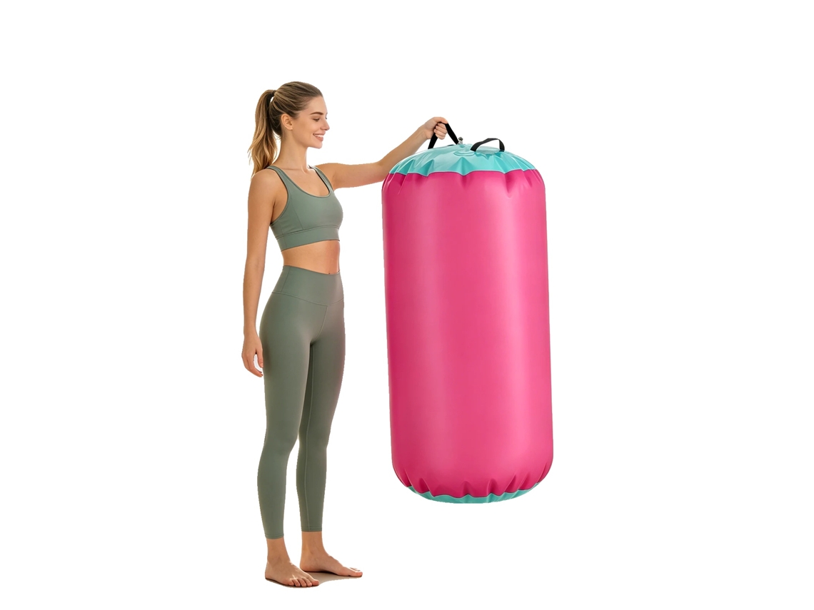 Rolo De Ar Inflável, Material Durável, Versátil Para Ginástica, Rosa