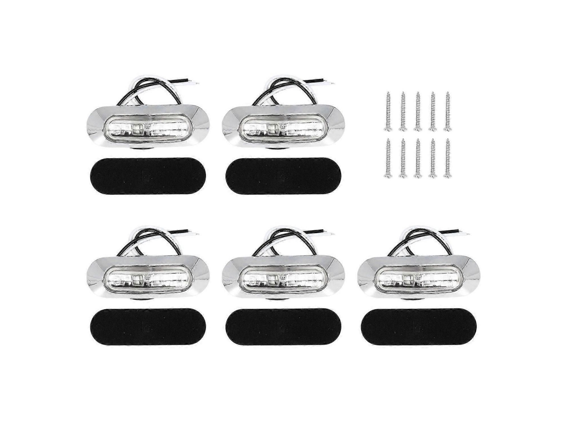 Conjunto de 5 Luzes Advertência Alto Brilho com 4 Leds, Sinalização Lateral para Dispositivos Marítimo S, Dc1030v, nas Cores Amarel GOKOCO