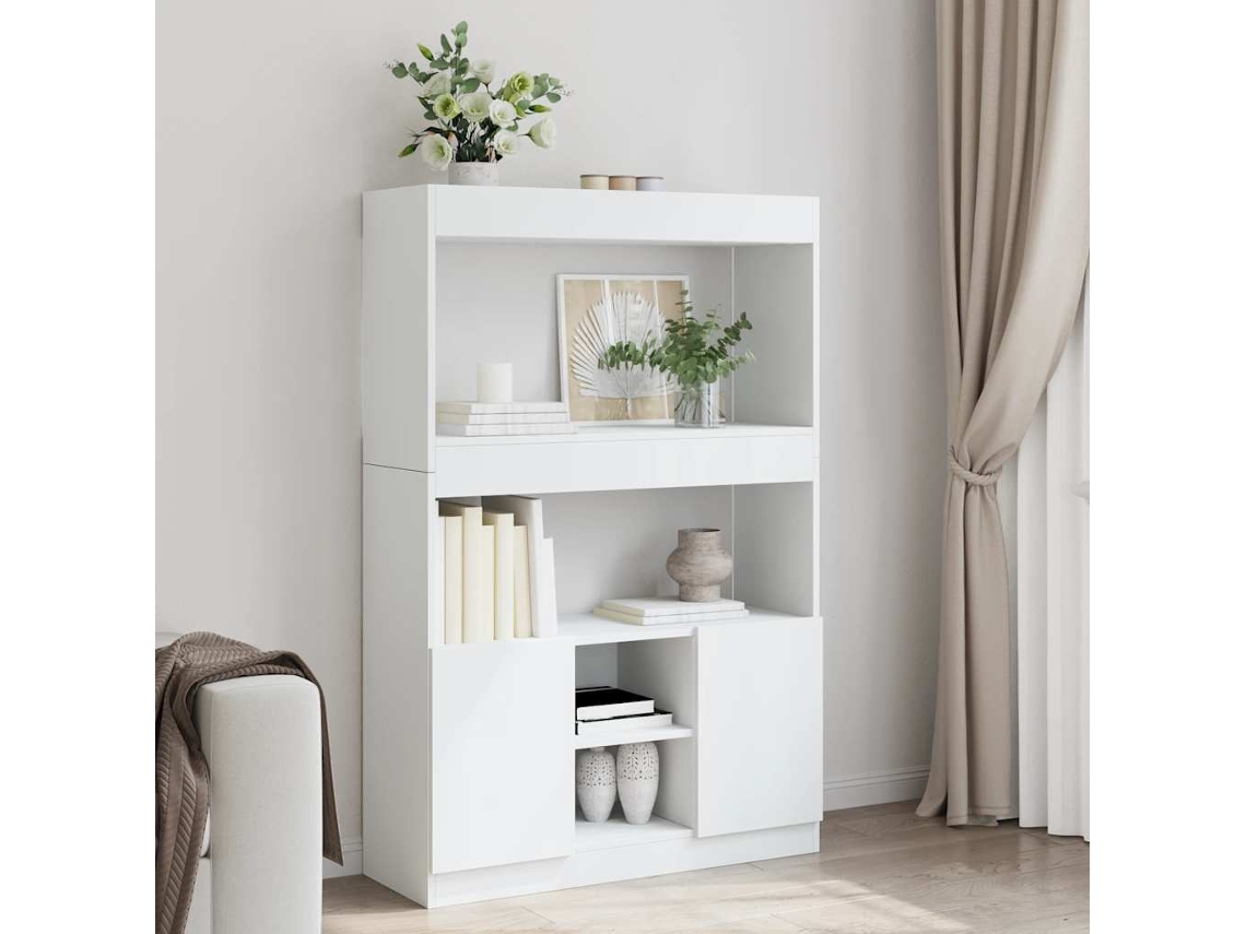Vidaxl Armário Alto 92x33x140 Cm Derivados De Madeira Branco