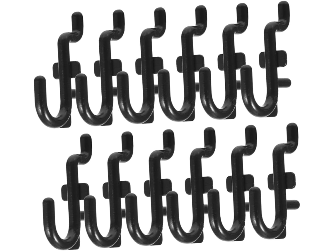 Conjunto De 100 Ganchos Plástico Preto Para Painel Perfurado, Organiza