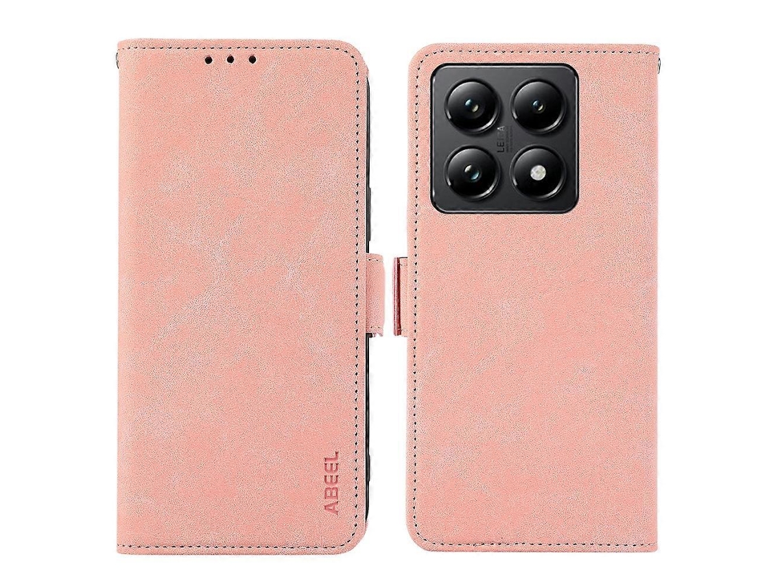 Capa De Celular Abeel Em Couro Fosco Com Proteção Rfid E Sistema Magnético Para Xiaomi 14t Pro