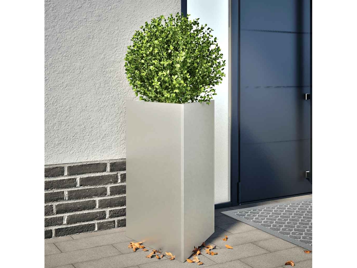 Vidaxl Vaso/floreira 2 Pcs Triangular 50x43x75 Cm Aço Inoxidável