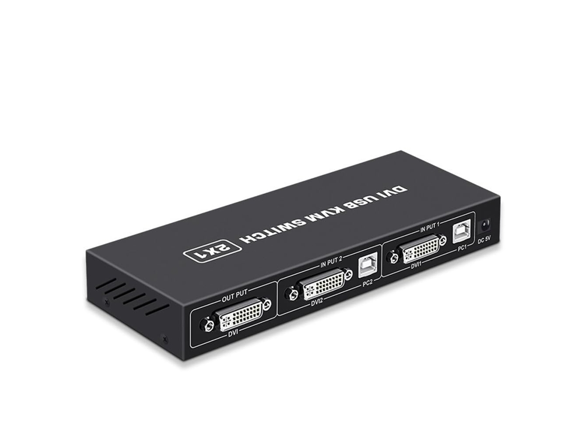 Switch Kvm Dvi 4k 2 em 1 para Dois Computadores Usb e Teclado Compartilhados. SFUSHOS