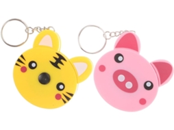 Ukcoco Conjunto De 2-fitas Métricas Retráteis Bolso Com Chaveiro E Design Fofo Animais Tigre Porco