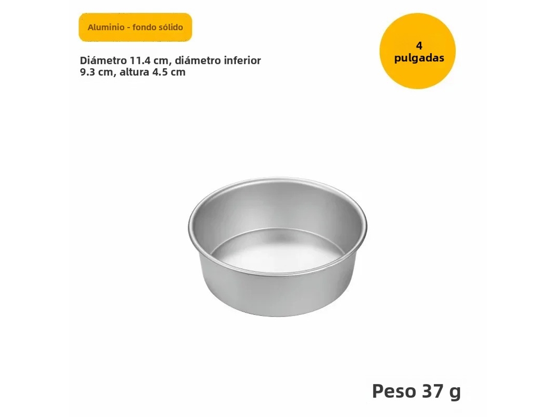 Forma Redonda de Alumínio Branca de 10 Cm com Base Sólida. MDUG (4 Polegadas)