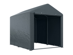 Abrigo Para Ferramenta Aço Galvanizado, Tecido Pe Cor Cinza Escuro/cinza De Carvão 160x218x172 Cm Outsunny