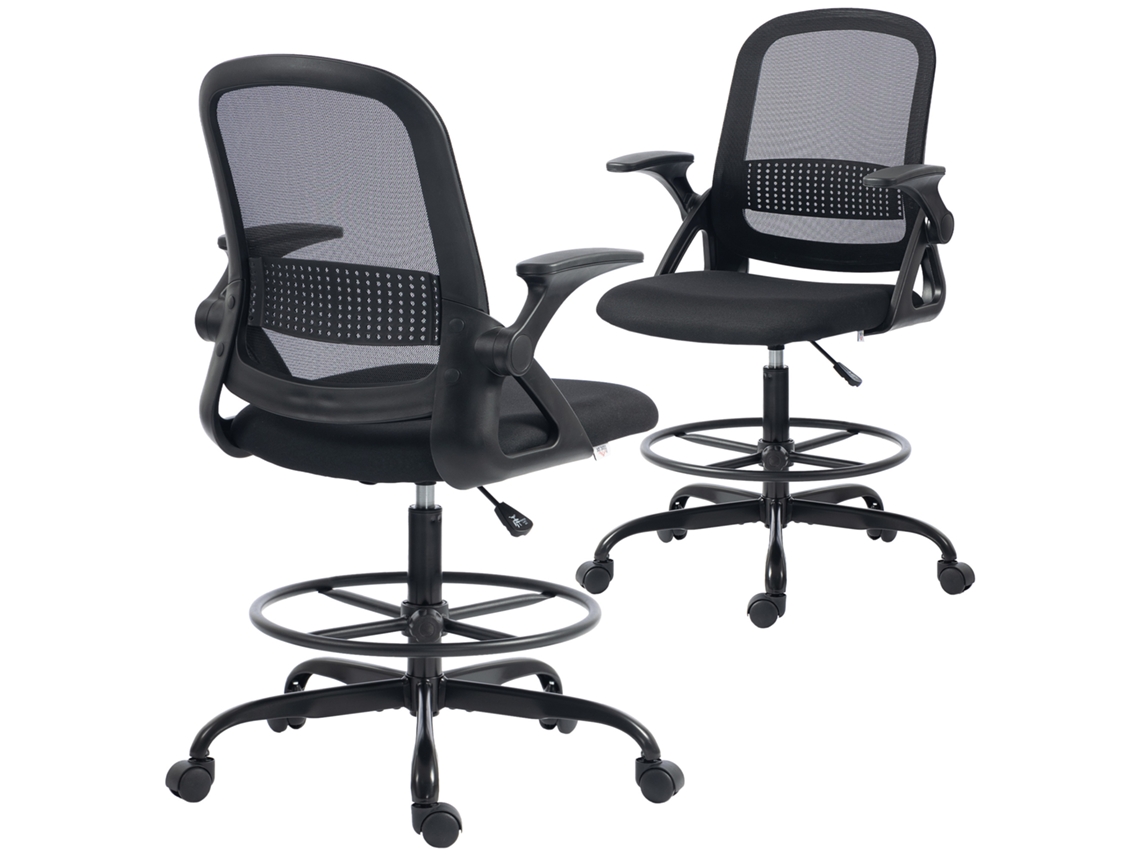 Cadeira de Escritório ergonômica, com altura ajustável, base cromada, giro de 360° e estofamento em tela bege ZENCORE SERVICES
