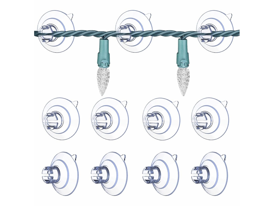60 Peças, Ventosas para Luzes de Cordão, Gancho com Ventosa, Ganchos para Pendurar Luzes de Cordão BRILVIBERA
