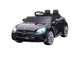 Carro infantil Mercedes SLC 300 preto, 12v, controle remoto, faróis LED, buzina, música | S/MARCA