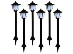 Conjunto 6 Iluminação de exterior VIDAXL Black Polypropylene