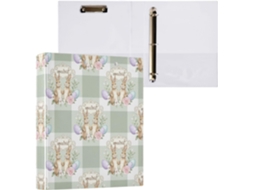 Pasta de 3 Argolas para Papel Tamanho Carta , Coelhinho da Páscoa Redondo e Fofo com Porta pra (27,9 X 21,6 Cm)