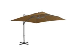 Vidaxl Guarda-sol Cantilever C/ Poste Alumínio Cinzento-acastanhado
