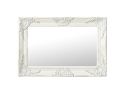 Vidaxl Espelho De Parede Estilo Barroco 60x40 Cm Branco