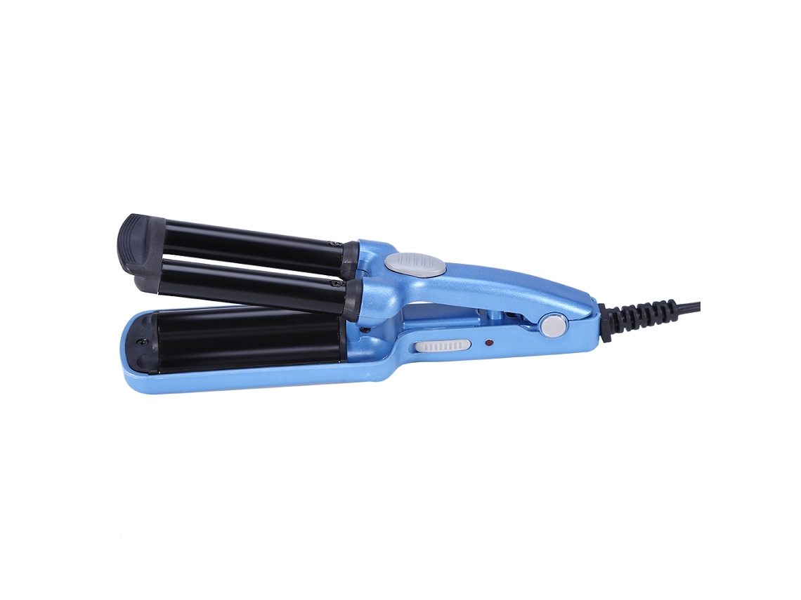2026-mini Rizador De Cabelo Elétrico De Três Barras, Ferramenta De Penteado (azul)