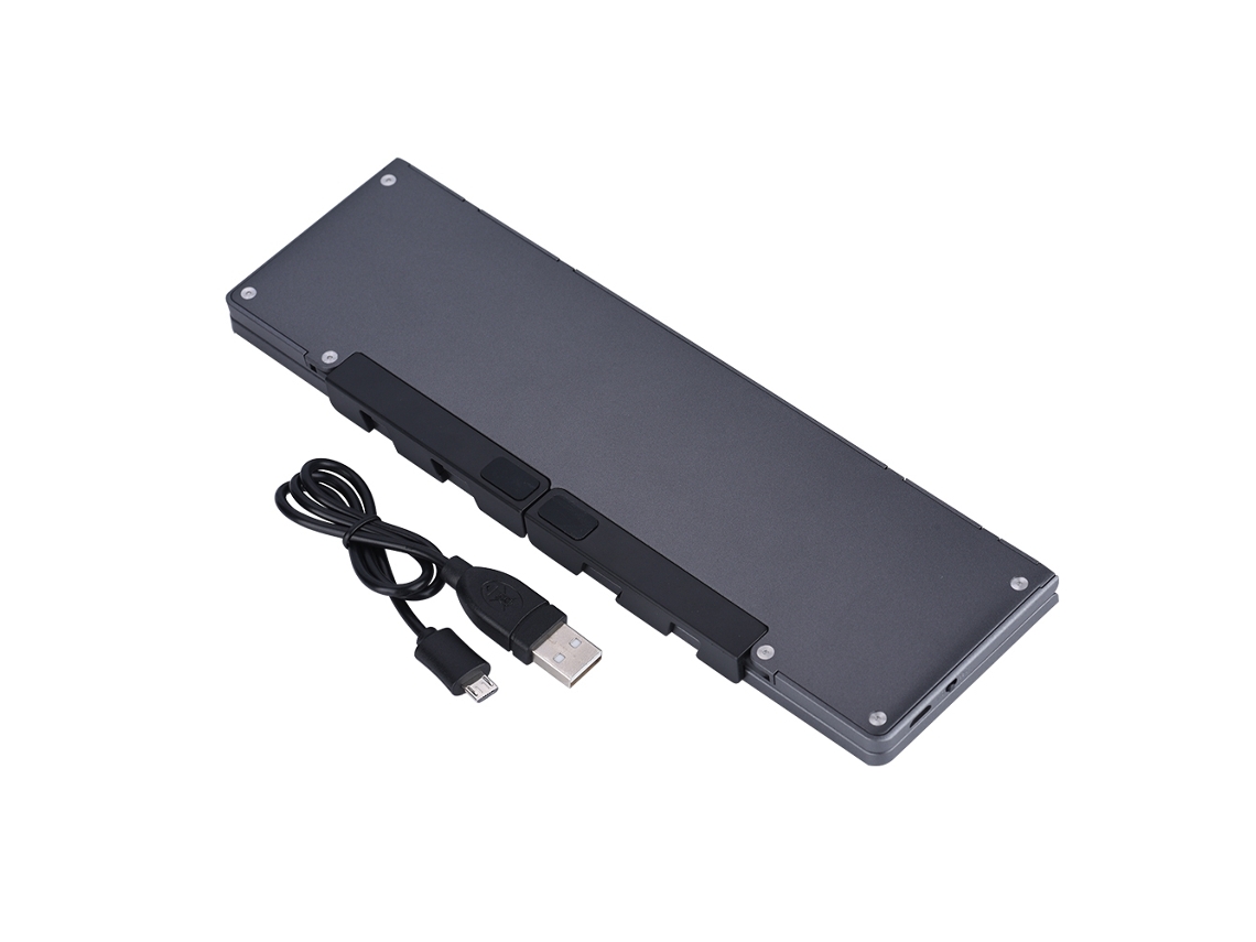 Teclado Sem Fio Bluetooth Dobrável Portátil Com Suporte Dobrável E Touchpad Para Ios/android/wins Aquaforge