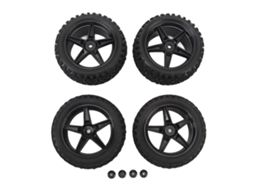 Mali 4pcs Rodas de Caminhão Rc 85mm Pneus Off Road com Aros de 5 Estrelas para Carros de Controle Remoto 1/10 Axial