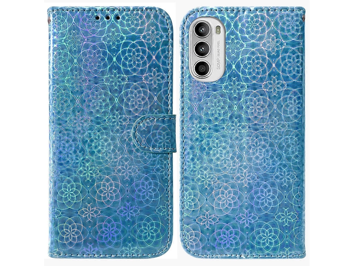 Capa De Couro Colorida Com Fecho Magnético Para Motorola Moto G52