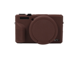 Capa Protetora de Silicone Macio para Canon Powershot G7x Mark Iii / G7x Iii / G7x3 com Tampa de Lente Café XIAOMOYU