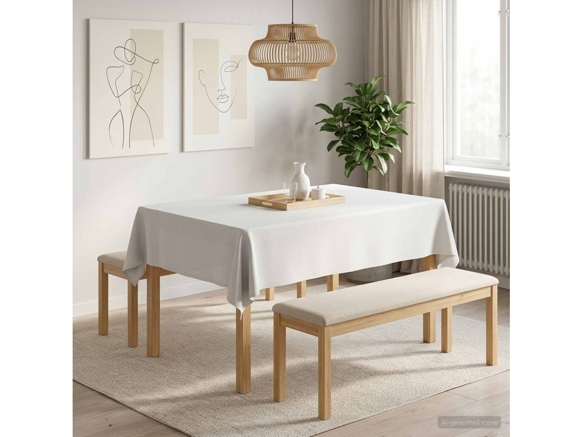 Vidaxl Toalha De Mesa 5 Unid. Retangular Branco 140 X 180 Cm