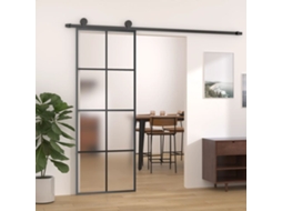 Vidaxl Porta Deslizante C/ Conj. Ferragens 76x205cm Vidro Esg/alumínio