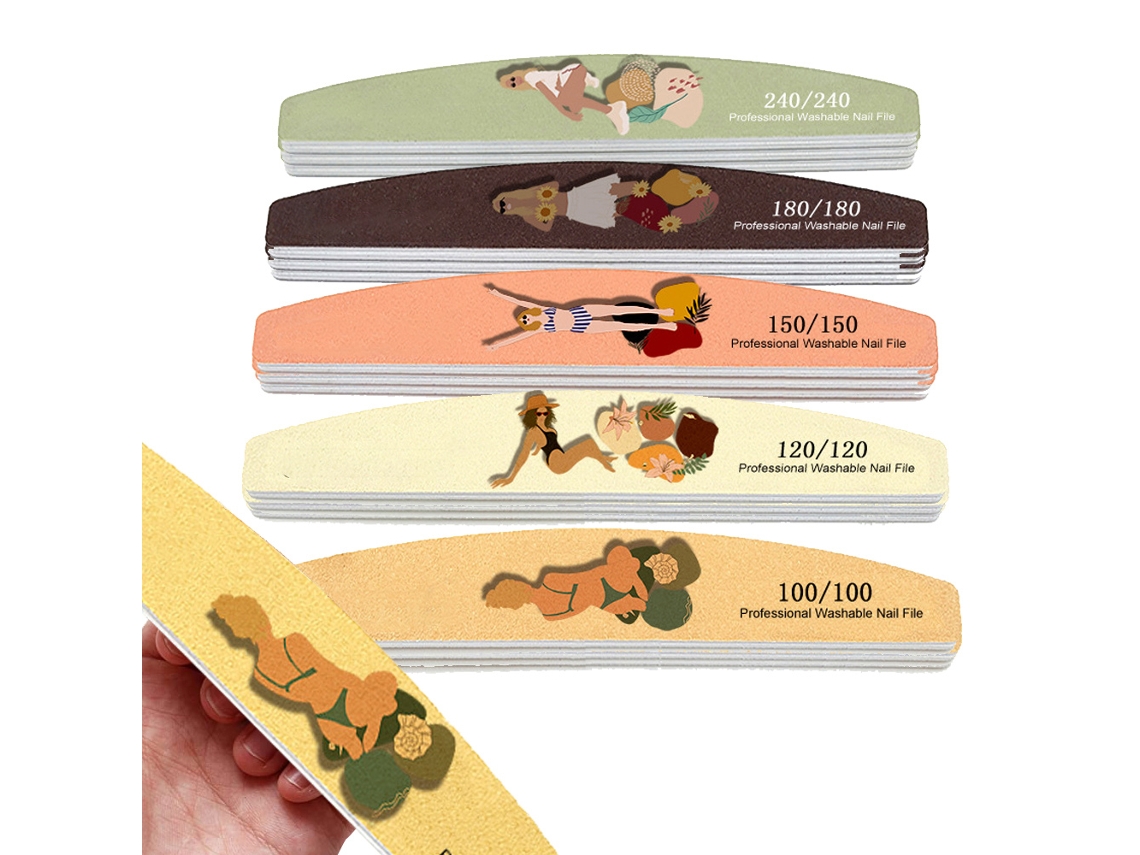 Kit de Lixas de Unhas e Blocos com 100/120/150/180/240 Grits NEVEANCE