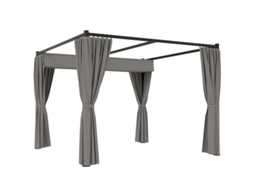 Pérgola Autoportante 3x3m com Cobertura Deslizante, 4 Paredes Laterais, Resistente UV, SINI TECH STORE