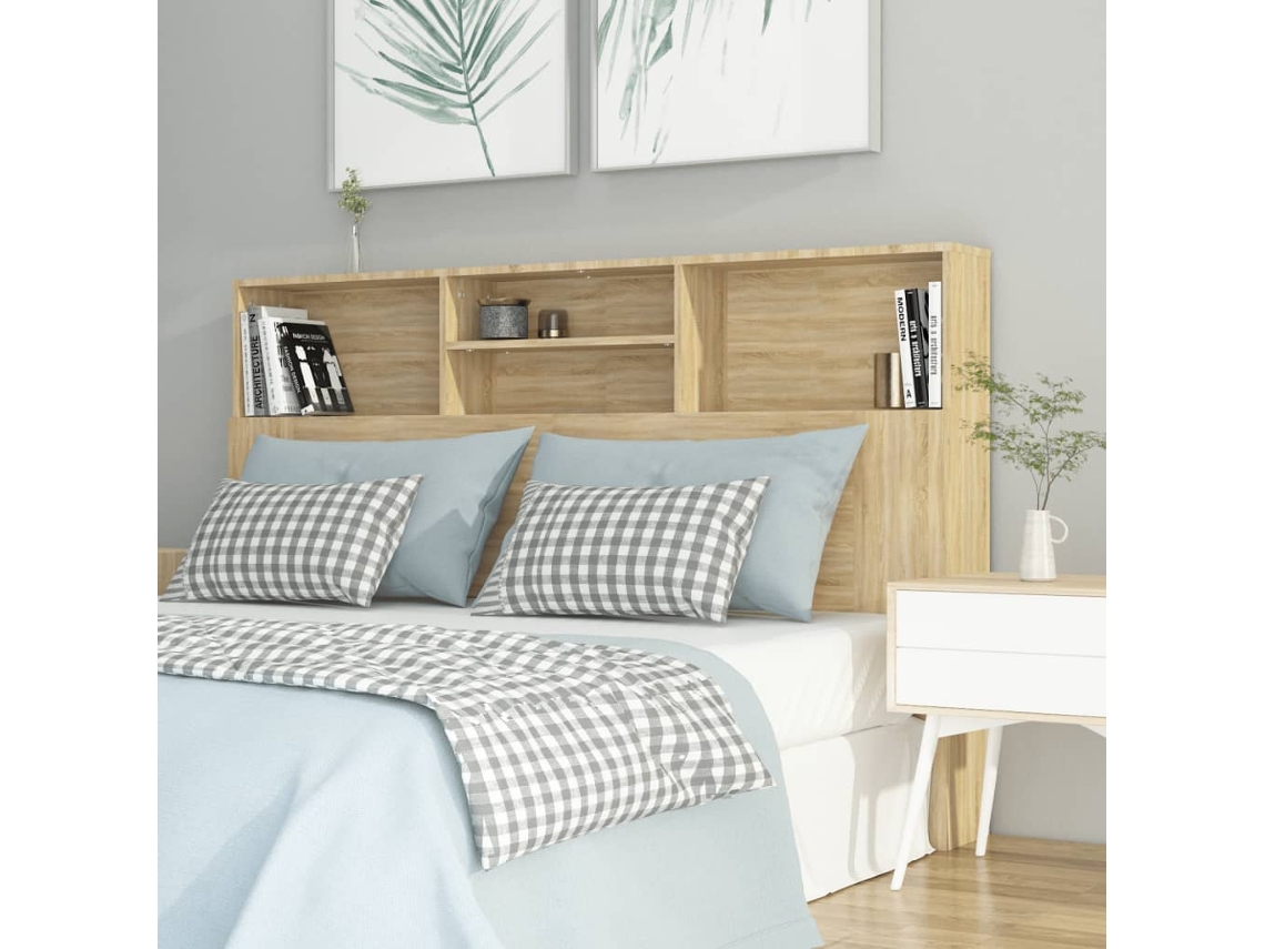Vidaxl Armário De Cabeceira 160x19x103,5 Cm Cor Carvalho Sonoma