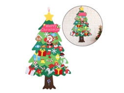 Árvore De Natal De Feltro Laxiscreed Diy 105cm Com 34 Stickers Acessórios Para Montar