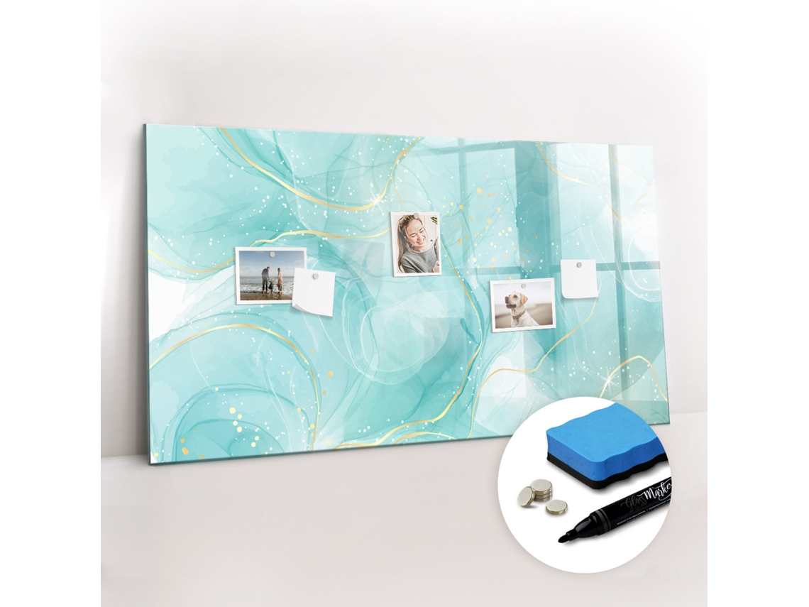 Quadro Magnético De Parede Abstrato De Mármore Para A Cozinha Espelharte (120x60 Cm)
