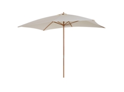 Ombrellone Dritto, Ombrellone da Giardino Rettangolare Con Doppio Tetto, In Legno e Poliestere Ad Alta Densità, 3 X 2 M, Color Crema. ZENCORE SERVICES