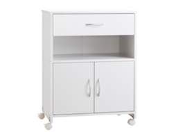 Armário Para Impressora Com Rodas E Gaveta 60x39x80cm Branco