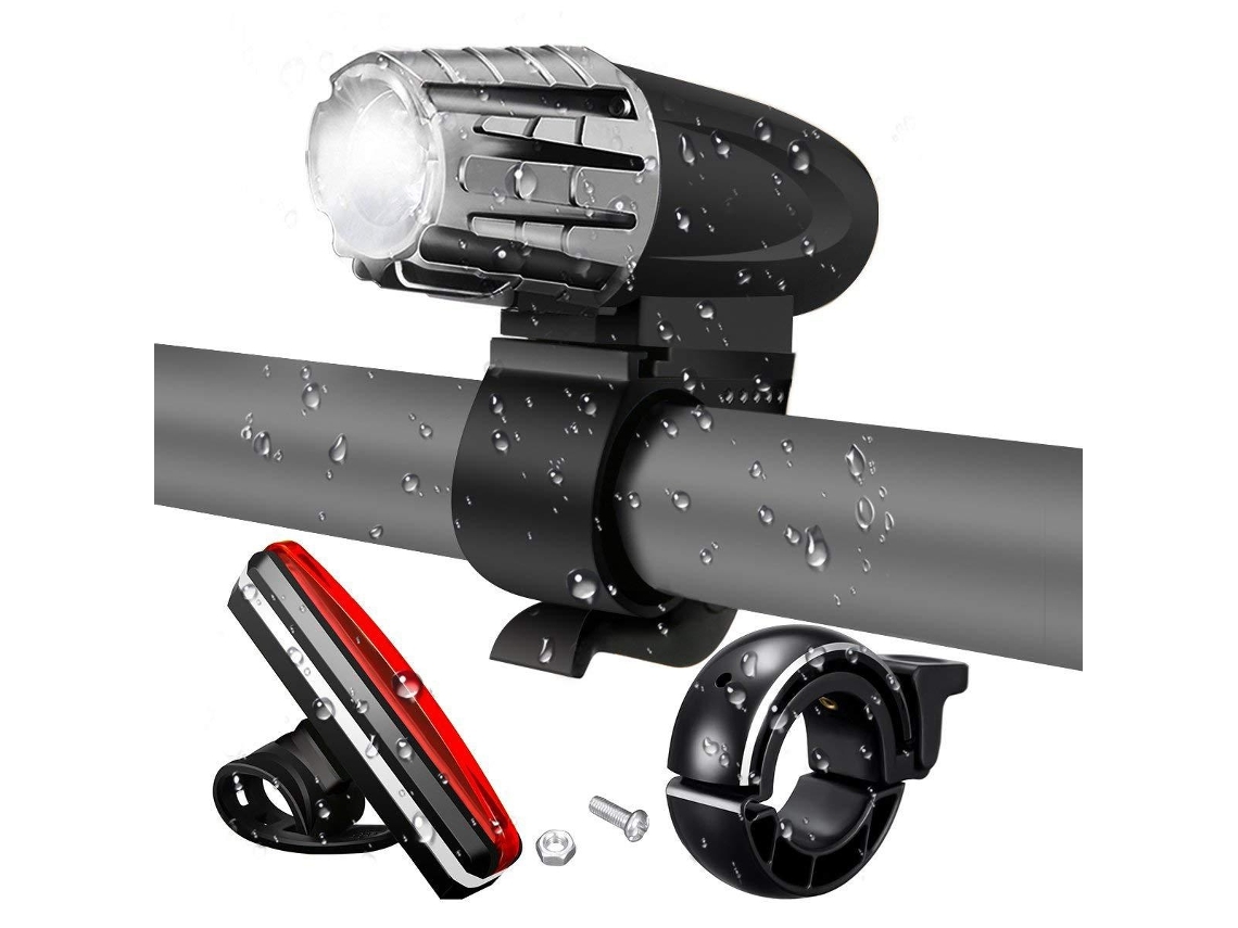Lurelia Luz De Bicicleta Ajustável Resistente À Água, Recarregável Usb, Rotação 360°, Led, 1200 Mah