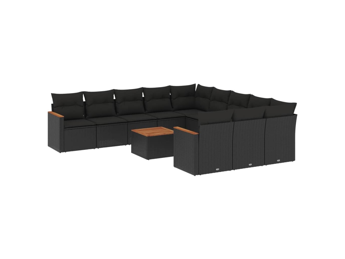 Garden Sofa Set, Garden Sofa Sets Vidaxl Preto Rattan / Vime (n/a)