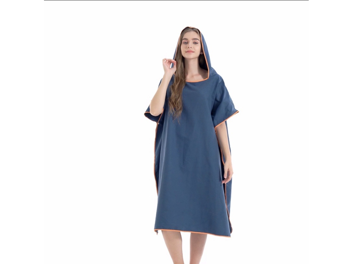 Poncho/Toalha Microfibra Secagem Rápida Azul ZYBLSSBB